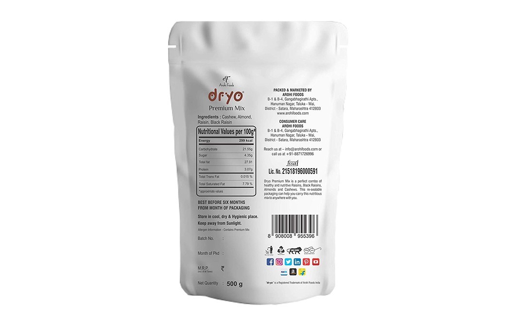 Dryo Premium Mix    Pack  500 grams